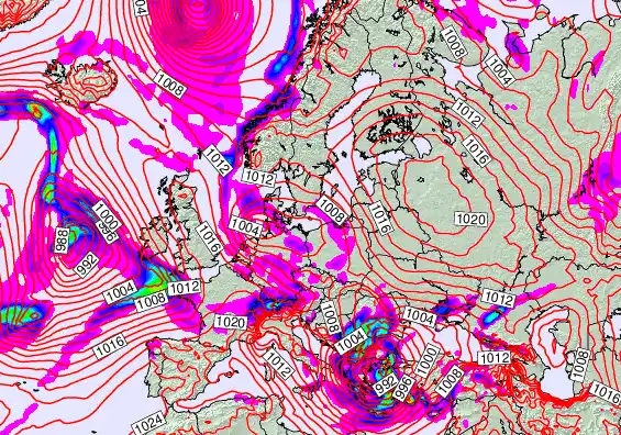 Europe forecast chart for Tuesday, February 17th, 2026 at 6:00 PM