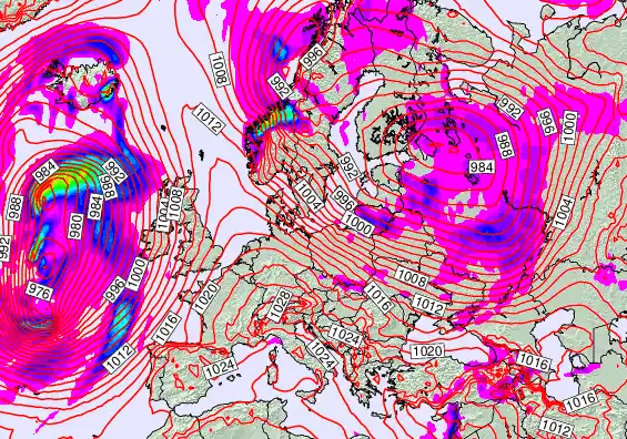Europe forecast chart for Tuesday, February 24th, 2026 at 6:00 AM