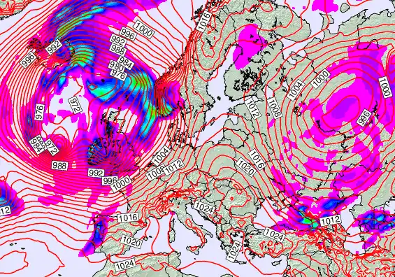 Europe forecast chart for Wednesday, February 25th, 2026 at 6:00 AM