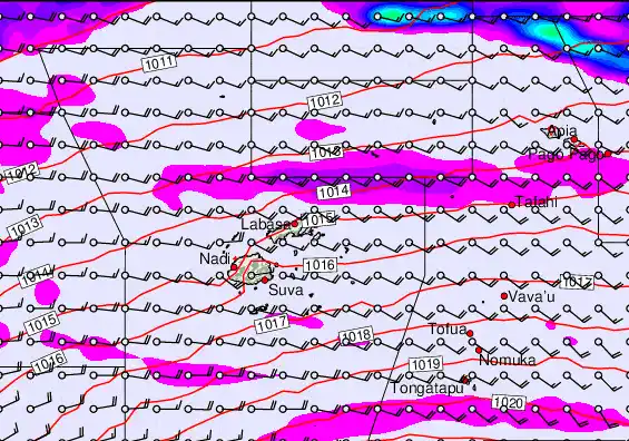 Fiji Islands forecast chart for Sunday, September 21st, 2025 at 6:00 AM