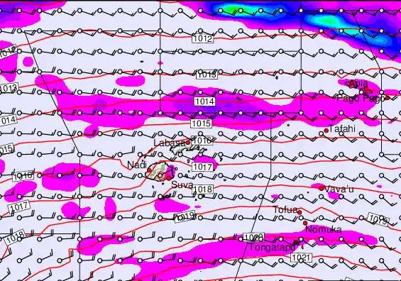 Fiji Islands forecast chart for Sunday, September 21st, 2025 at 12:00 PM