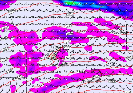 Fiji Islands forecast chart for Sunday, September 21st, 2025 at 6:00 PM