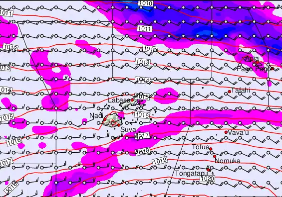 Fiji Islands forecast chart for Monday, September 22nd, 2025 at 12:00 PM
