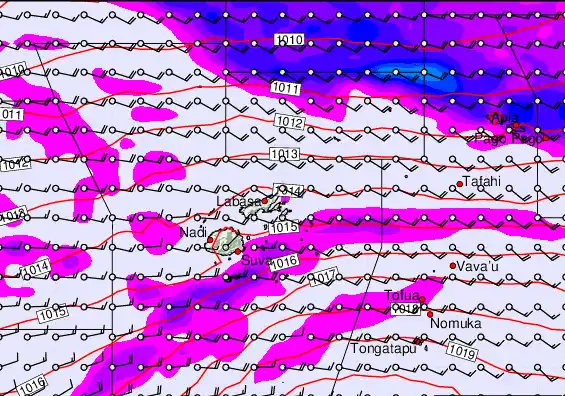 Fiji Islands forecast chart for Monday, September 22nd, 2025 at 6:00 PM