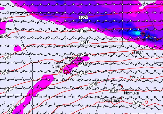 Fiji Islands forecast chart for Tuesday, September 23rd, 2025 at 6:00 AM