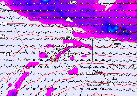 Fiji Islands forecast chart for Tuesday, September 23rd, 2025 at 12:00 PM