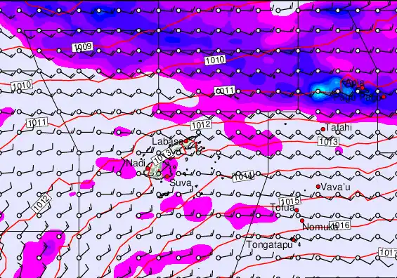 Fiji Islands forecast chart for Tuesday, September 23rd, 2025 at 6:00 PM