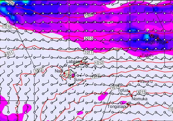 Fiji Islands forecast chart for Wednesday, September 24th, 2025 at 12:00 AM