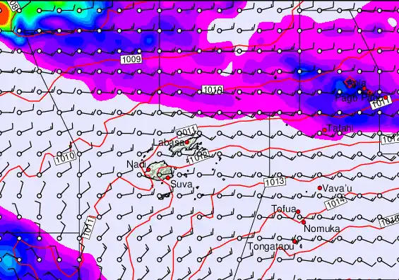 Fiji Islands forecast chart for Wednesday, September 24th, 2025 at 6:00 AM