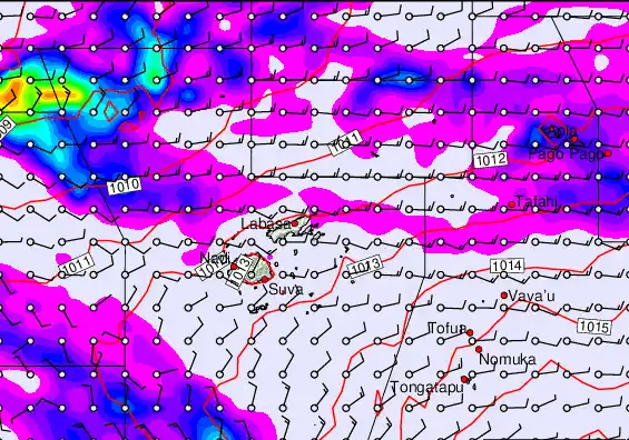 Fiji Islands forecast chart for Wednesday, September 24th, 2025 at 6:00 PM