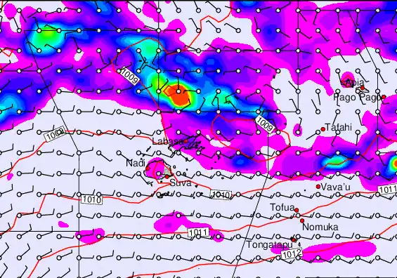 Fiji Islands forecast chart for Thursday, December 25th, 2025 at 6:00 AM