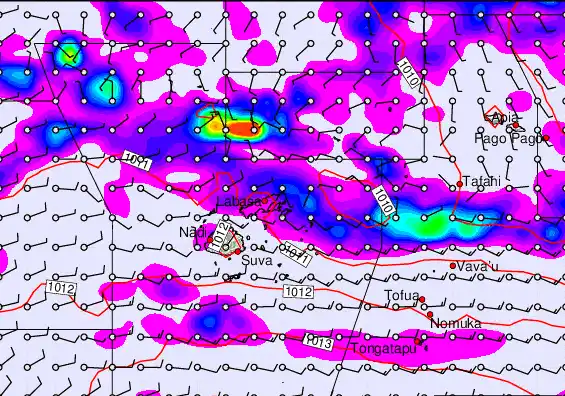 Fiji Islands forecast chart for Thursday, December 25th, 2025 at 12:00 PM