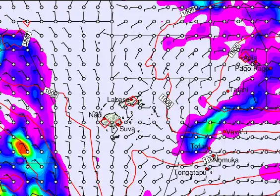 Fiji Islands forecast chart for Tuesday, December 30th, 2025 at 12:00 AM