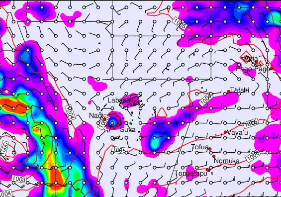 Fiji Islands forecast chart for Wednesday, December 31st, 2025 at 6:00 AM