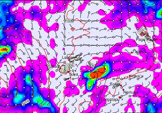 Fiji Islands forecast chart for Wednesday, December 31st, 2025 at 6:00 PM