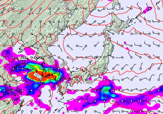 Japan forecast chart for Friday, October 3rd, 2025 at 12:00 AM