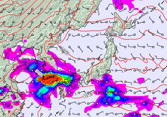 Japan forecast chart for Friday, October 3rd, 2025 at 6:00 AM