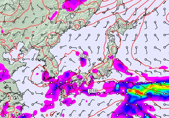 Japan forecast chart for Saturday, October 4th, 2025 at 12:00 PM