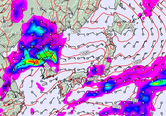 Japan forecast chart for Monday, October 6th, 2025 at 6:00 PM