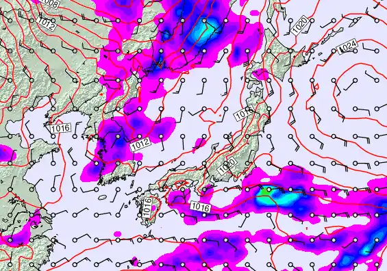 Japan forecast chart for Tuesday, October 7th, 2025 at 12:00 PM