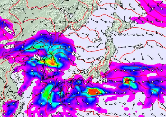 Japan forecast chart for Sunday, October 12th, 2025 at 6:00 AM