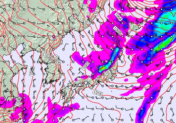 Japan forecast chart for Monday, November 17th, 2025 at 12:00 PM