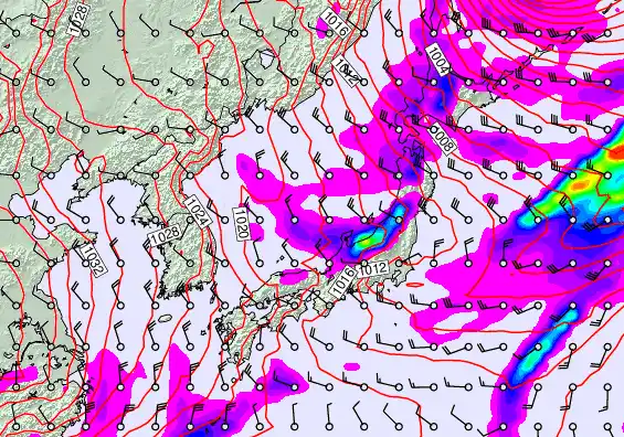 Japan forecast chart for Monday, November 17th, 2025 at 6:00 PM