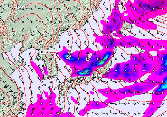 Japan forecast chart for Tuesday, November 18th, 2025 at 6:00 AM