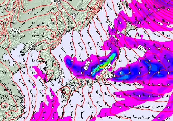 Japan forecast chart for Tuesday, November 18th, 2025 at 12:00 PM