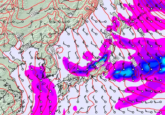 Japan forecast chart for Tuesday, November 18th, 2025 at 6:00 PM