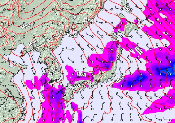 Japan forecast chart for Wednesday, November 19th, 2025 at 12:00 AM