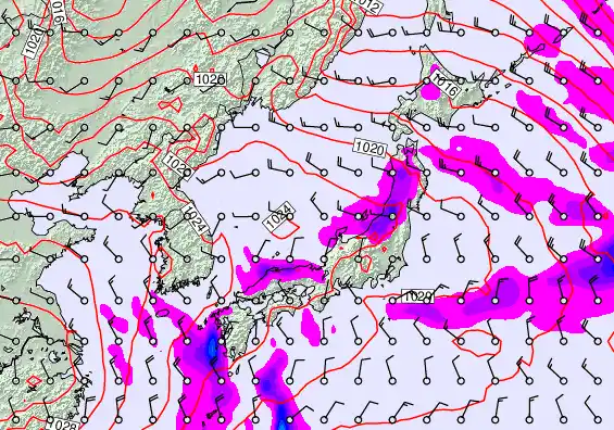 Japan forecast chart for Wednesday, November 19th, 2025 at 6:00 AM