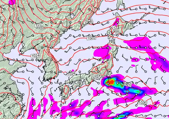 Japan forecast chart for Wednesday, November 19th, 2025 at 6:00 PM
