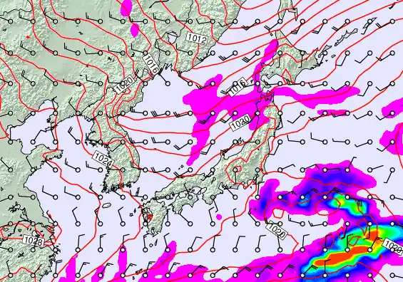 Japan forecast chart for Thursday, November 20th, 2025 at 6:00 AM