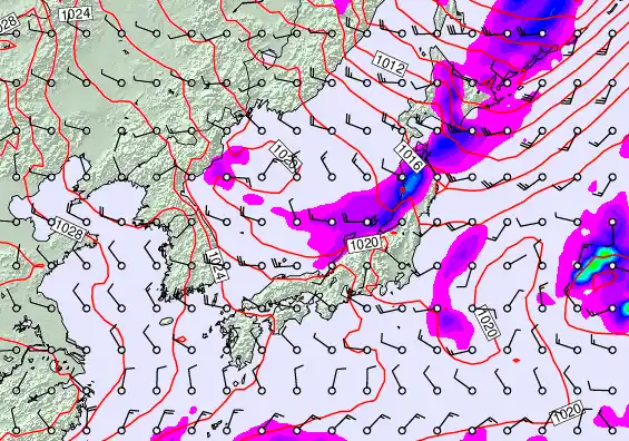 Japan forecast chart for Friday, November 21st, 2025 at 12:00 AM