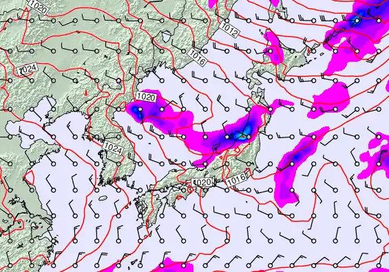 Japan forecast chart for Friday, November 21st, 2025 at 6:00 AM