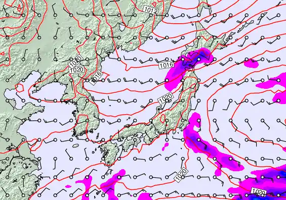 Japan forecast chart for Sunday, November 23rd, 2025 at 12:00 PM
