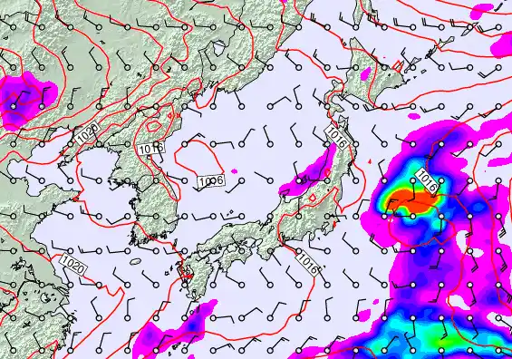 Japan forecast chart for Monday, November 24th, 2025 at 6:00 AM