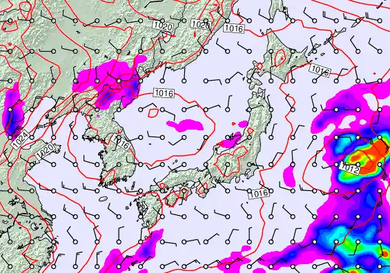 Japan forecast chart for Monday, November 24th, 2025 at 12:00 PM