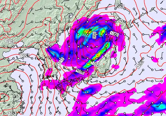 Japan forecast chart for Tuesday, November 25th, 2025 at 6:00 AM