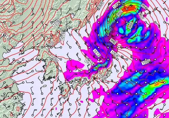 Japan forecast chart for Tuesday, November 25th, 2025 at 6:00 PM