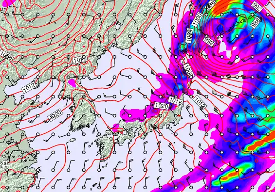 Japan forecast chart for Wednesday, November 26th, 2025 at 12:00 AM