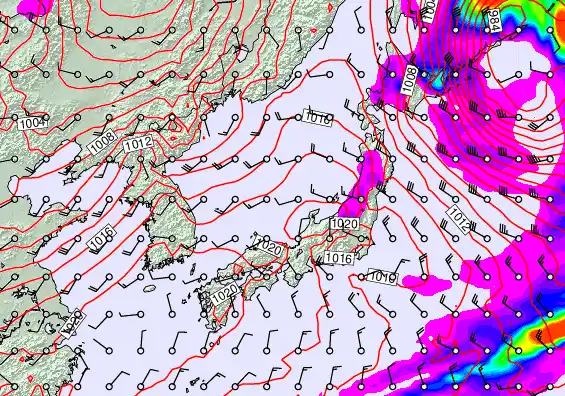 Japan forecast chart for Wednesday, November 26th, 2025 at 6:00 AM