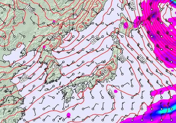 Japan forecast chart for Wednesday, November 26th, 2025 at 12:00 PM