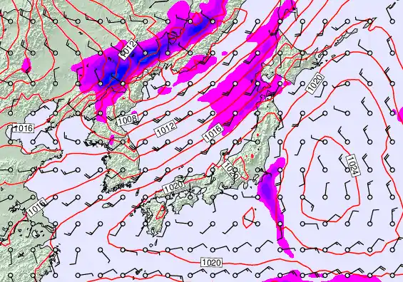 Japan forecast chart for Thursday, November 27th, 2025 at 6:00 AM