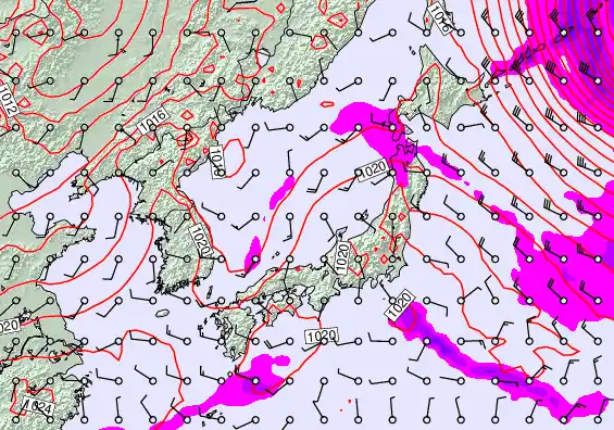 Japan forecast chart for Friday, February 20th, 2026 at 12:00 AM