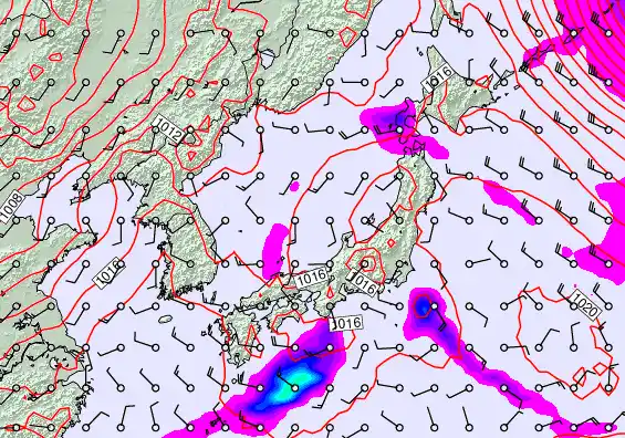 Japan forecast chart for Friday, February 20th, 2026 at 6:00 AM