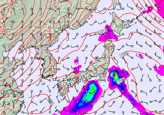 Japan forecast chart for Friday, February 20th, 2026 at 12:00 PM
