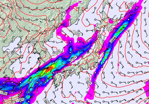 Japan forecast chart for Tuesday, February 24th, 2026 at 12:00 AM