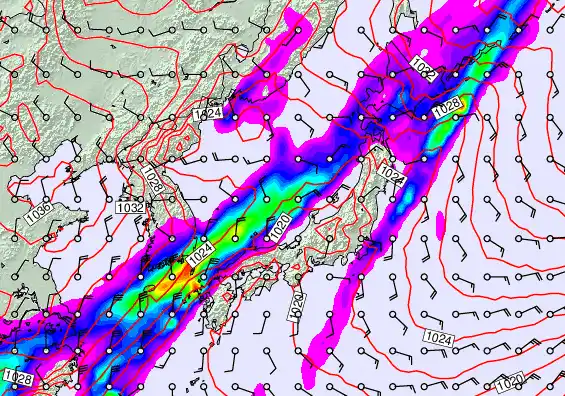 Japan forecast chart for Tuesday, February 24th, 2026 at 6:00 AM